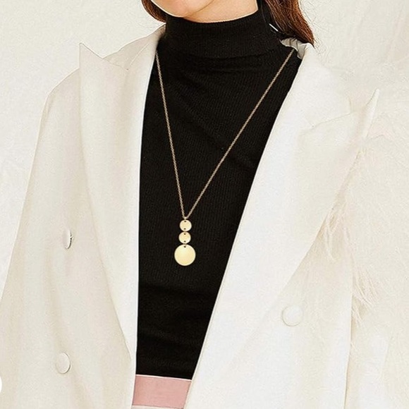 ✨NWT ✨Minimal Geometric Circle Gold Necklace✨ Handmade ✨Artisan✨ Gift … - Picture 4 of 9